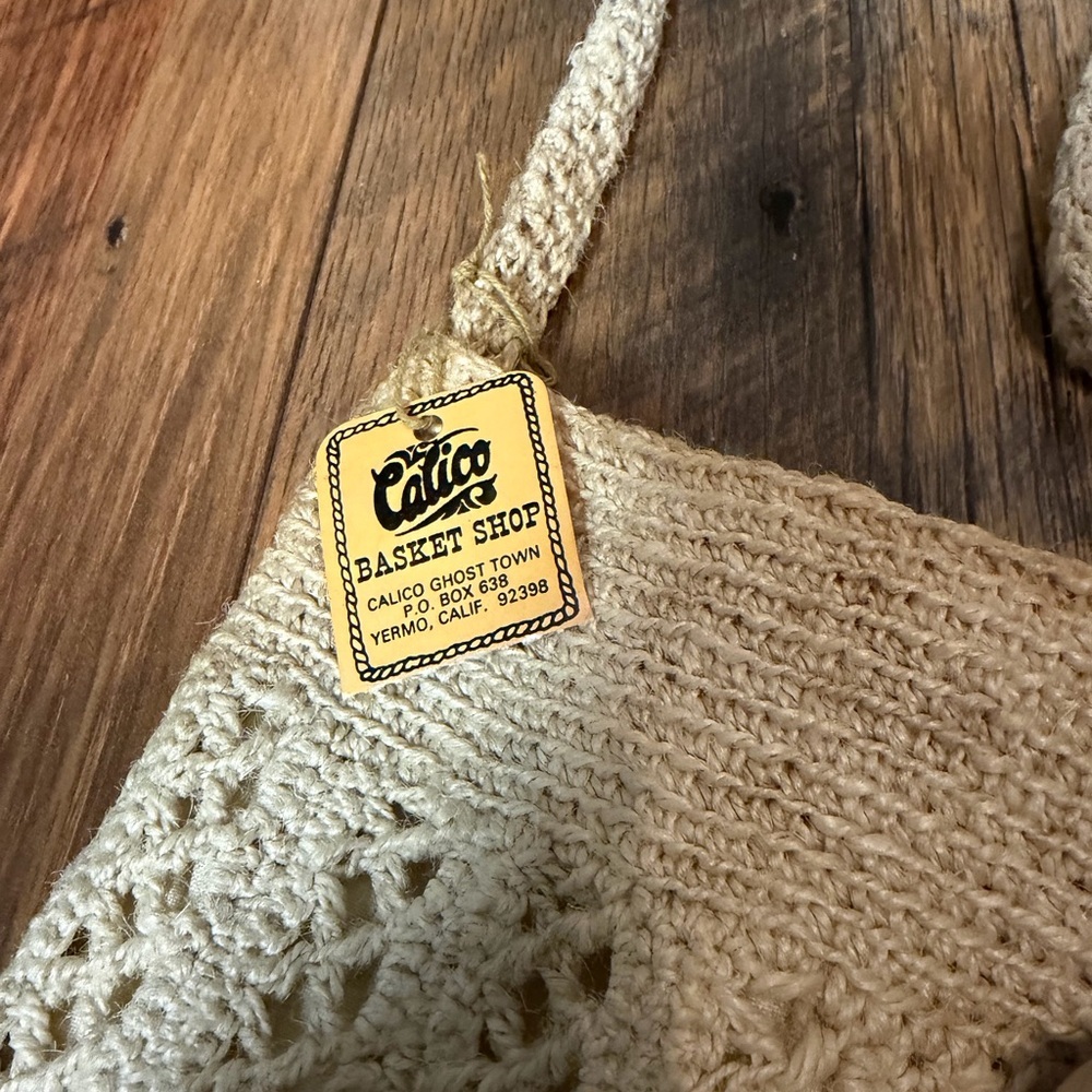 Boho , cottagecore crochet jute small shoulder bag - Picture 3 of 6